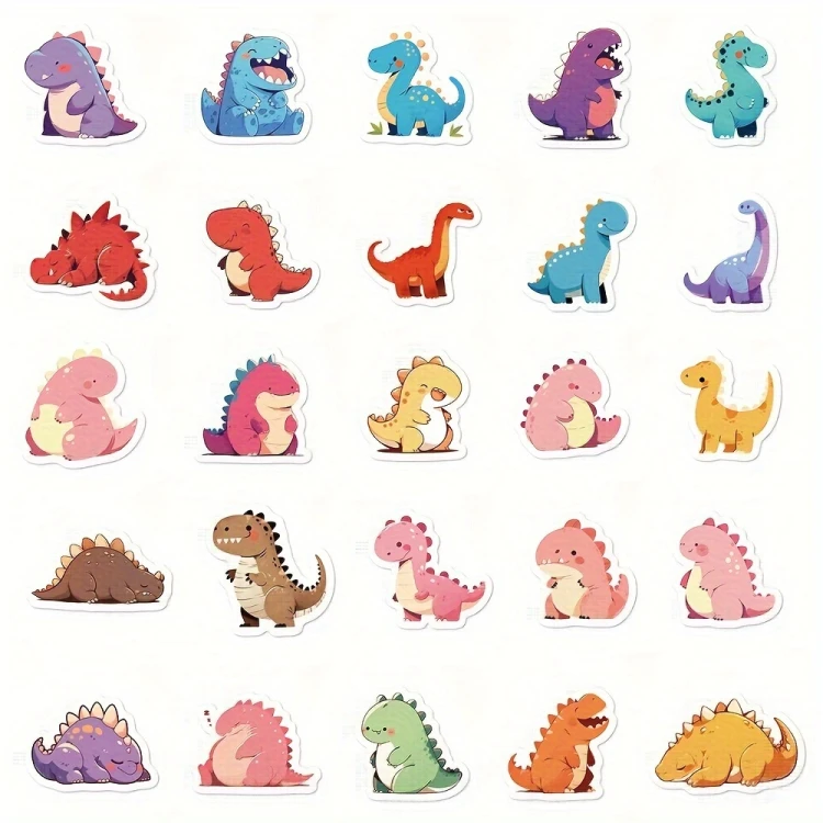 Naklejki winylowe Wlepy Kreskówkowe Dinozaury 100 szt STICKERBOMB