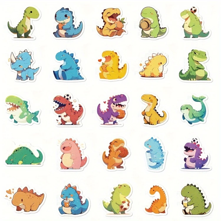 Naklejki winylowe Wlepy Kreskówkowe Dinozaury 100 szt STICKERBOMB
