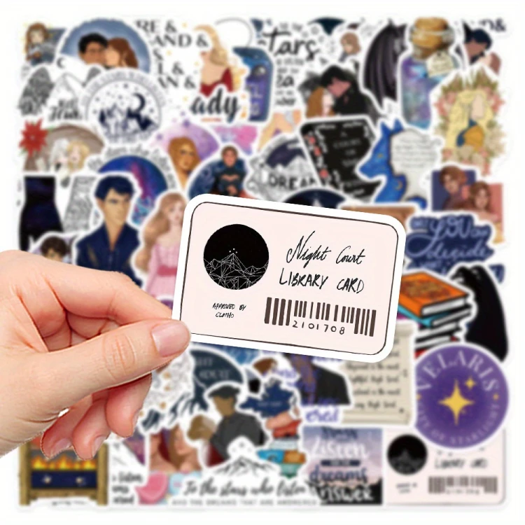 Naklejki winylowe Wlepy Dwór cierni i róż ACOTAR 60 szt STICKERBOMB