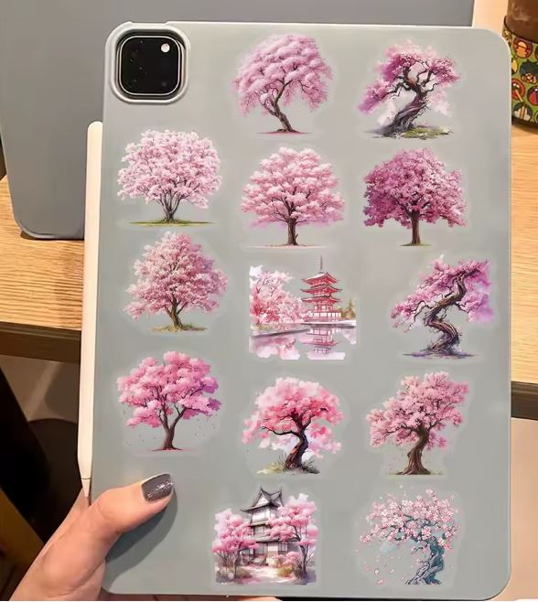 Naklejki winylowe Wlepy Kwiat Wiśni Sakura Japonia 50 szt STICKERBOMB