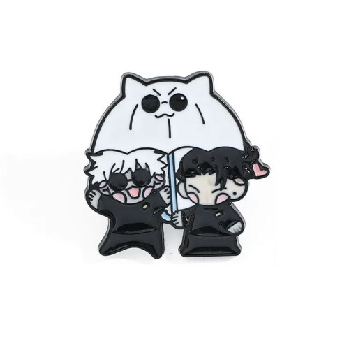 Przypinka emaliowana metalowa PIN Geto i Gojo Chibi Jujutsu Kaisen