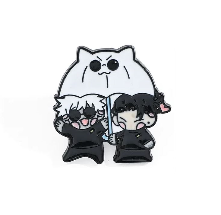 Przypinka emaliowana metalowa PIN Geto i Gojo Chibi Jujutsu Kaisen