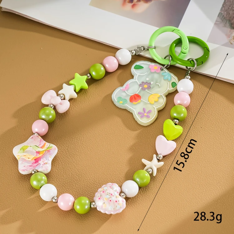 Zawieszka do telefonu zielono-różowa Y2K Ins Królik Kawaii