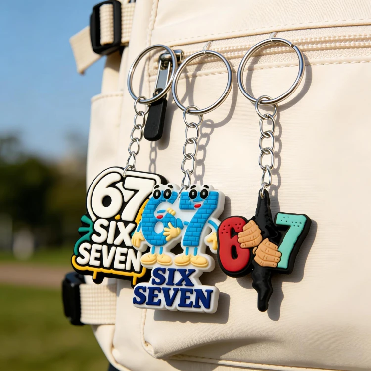 Brelok gumowy „67” Six Seven Brainrot Skibidi Essa Zabawne Memy ver. 4