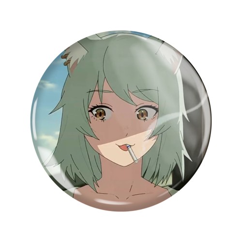 Magnes okrągły na lodówkę Yani Neko ver. 2 Chainsmoker Cat 58mm