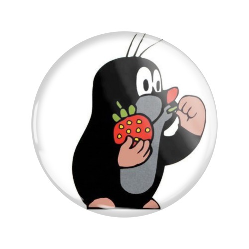 Magnes okrągły na lodówkę Krecik z truskawką The Little Mole 58mm