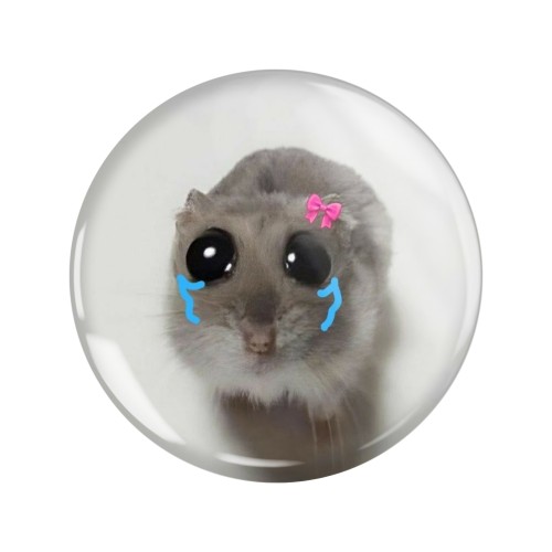 Przypinka button badzik badge Memowy chomik "I'm just a girl" 58mm