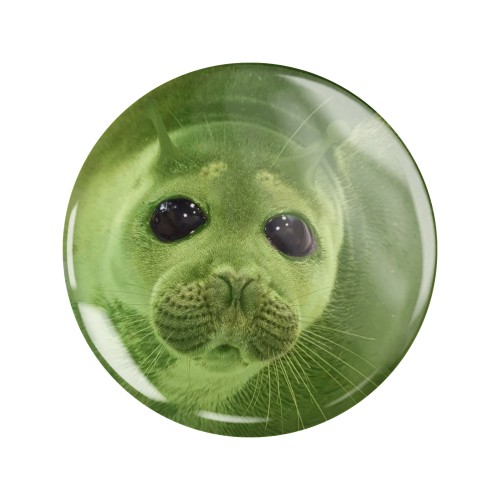 Przypinka button badzik badge Seal Alien Glorp Meme Memy Śmieszne 58mm