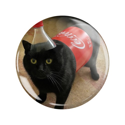 Przypinka button badzik badge Coca-Cola Cat Meme Memy Śmieszne Obrazki 58mm