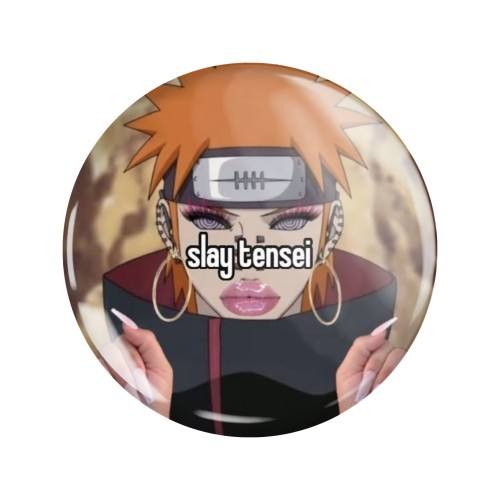 Przypinka button badzik badge Pain Naruto Slay Tensei Meme Memy 58mm