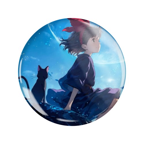 Przypinka button badzik badge Jiji Podniebna Poczta Kiki Ghibli ver. 3 58mm