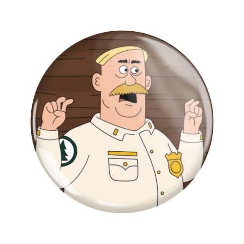 Przypinka button badzik badge Woody Johnson ver. 1 Brickleberry 58mm