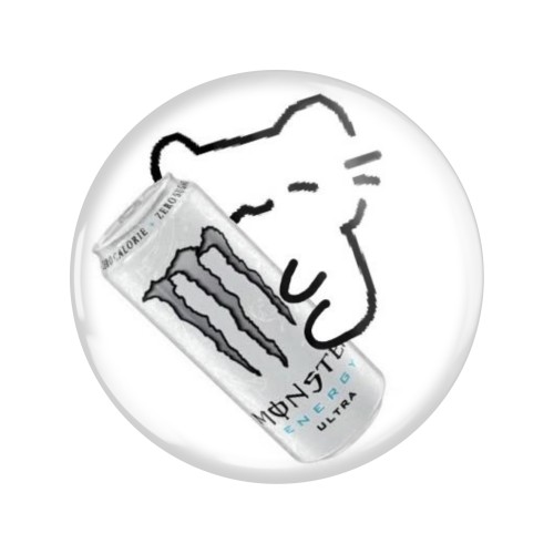 Magnes okrągły na lodówkę Basiilleaf Bazyl Kot Monster 58mm