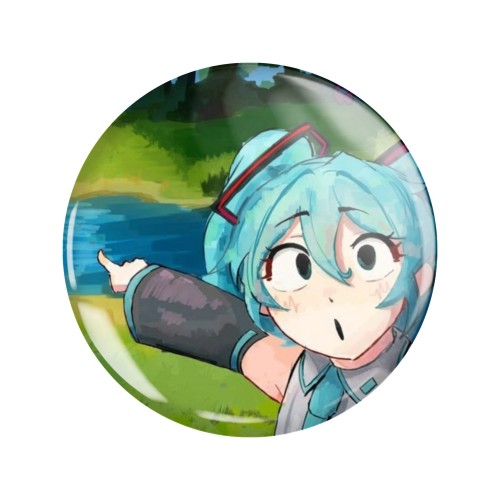 Magnes okrągły na lodówkę Hatsune Miku Vocaloid ver. 10 58mm