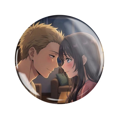Magnes okrągły na lodówkę Rintaro i Kaoruko ver. 2 Kaoru i Rin Anime