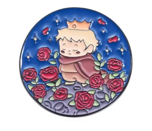 Przypinka emaliowana metalowa PIN Mały Książę na planecie róż