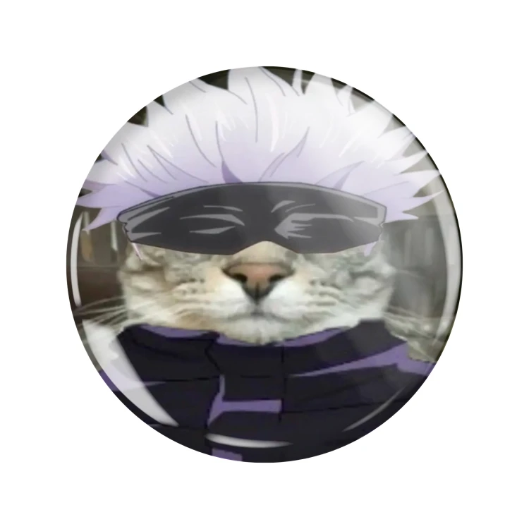Przypinka button badzik badge Gojo Kot Jujutsu Kaisen 58mm