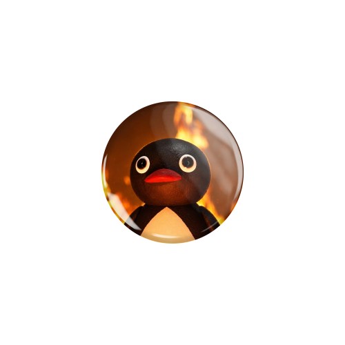 Przypinka button badzik badge Płonący Pingu Memy Śmieszne obrazki 32mm