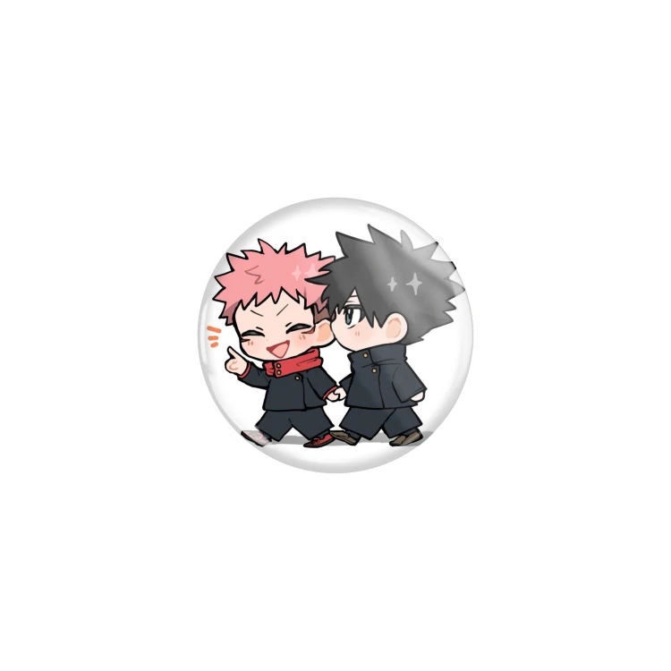 Przypinka button badzik badge Itadori i Fushiguro Chibi Jujutsu Kaisen 32mm