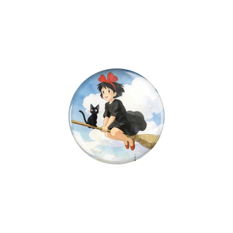 Przypinka button badzik badge Jiji Podniebna Poczta Kiki Ghibli ver.2 32mm