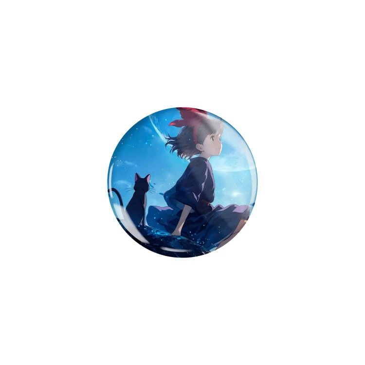 Przypinka button badzik badge Jiji Podniebna Poczta Kiki Ghibli ver.3 32mm