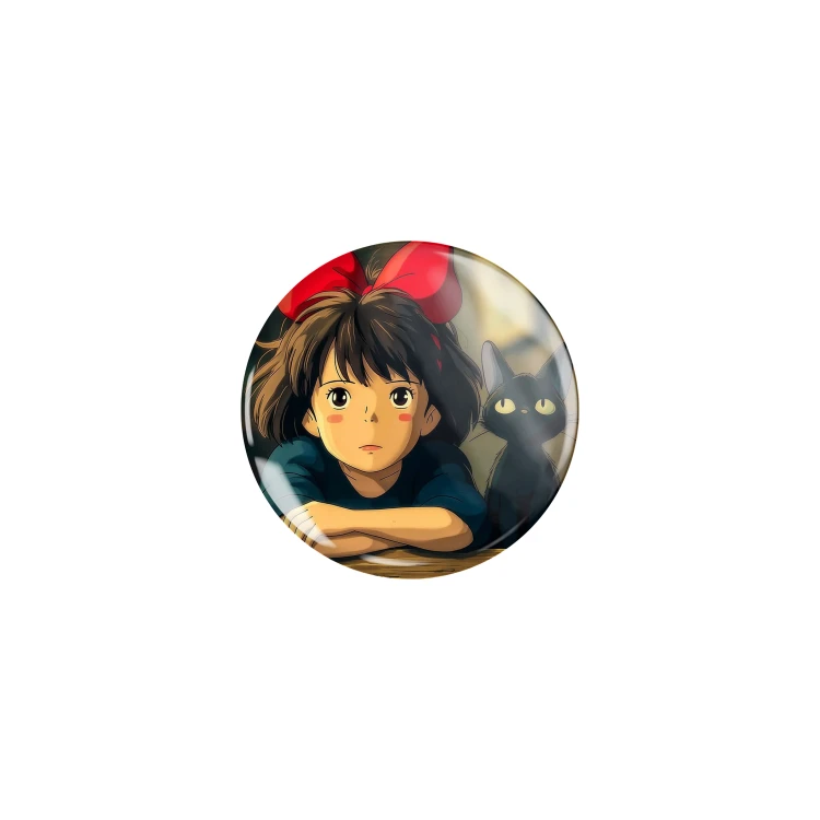 Przypinka button badzik badge Jiji Podniebna Poczta Kiki Ghibli ver.5 32mm