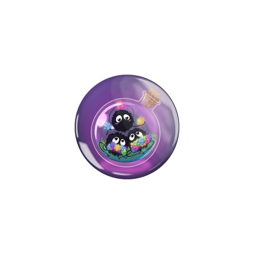 Przypinka button badzik badge Soot sprite Kurzyki Spirited Away Ghibli 32mm