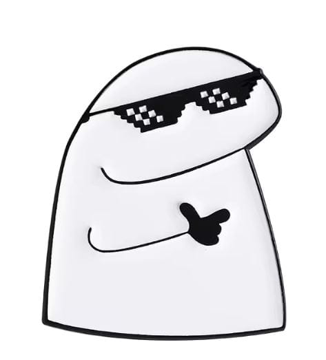 Przypinka emaliowana  metalowa PIN zabawny ludzik w okularach ver. 1 Flork