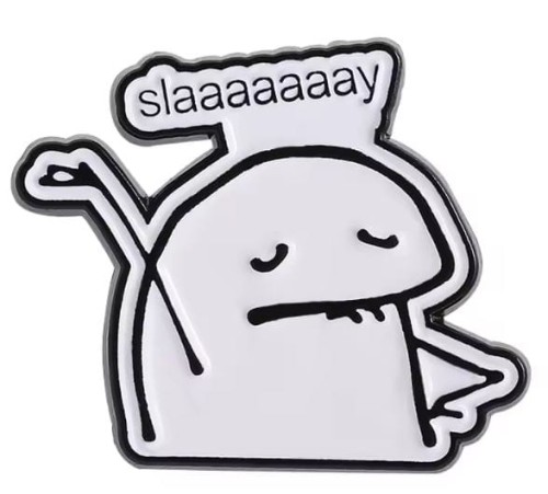 Przypinka emaliowana metalowa PIN zabawny ludzik slay Flork