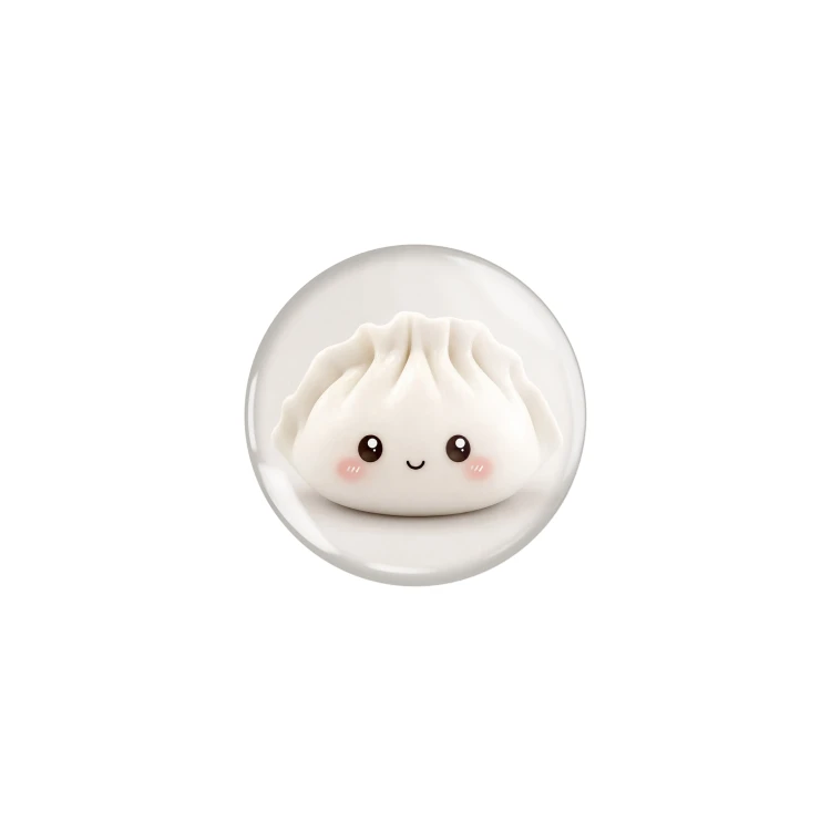 Przypinka button badzik badge Gniotek Pierożek Dumpling ver. 1 32mm