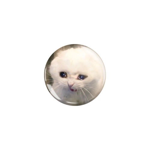 Przypinka button badzik badge Crying cat meme Memy Śmieszne obrazki 32mm