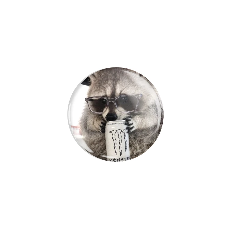 Przypinka button badzik badge Szop Okularnik Monster Meme Memy 32mm