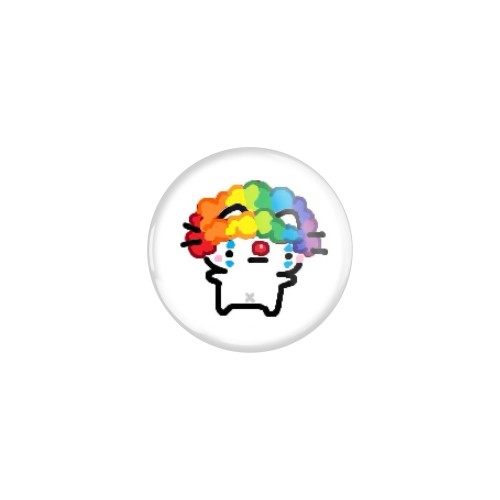 Przypinka button badzik badge Basiilleaf Bazyl Kot Clown 32mm