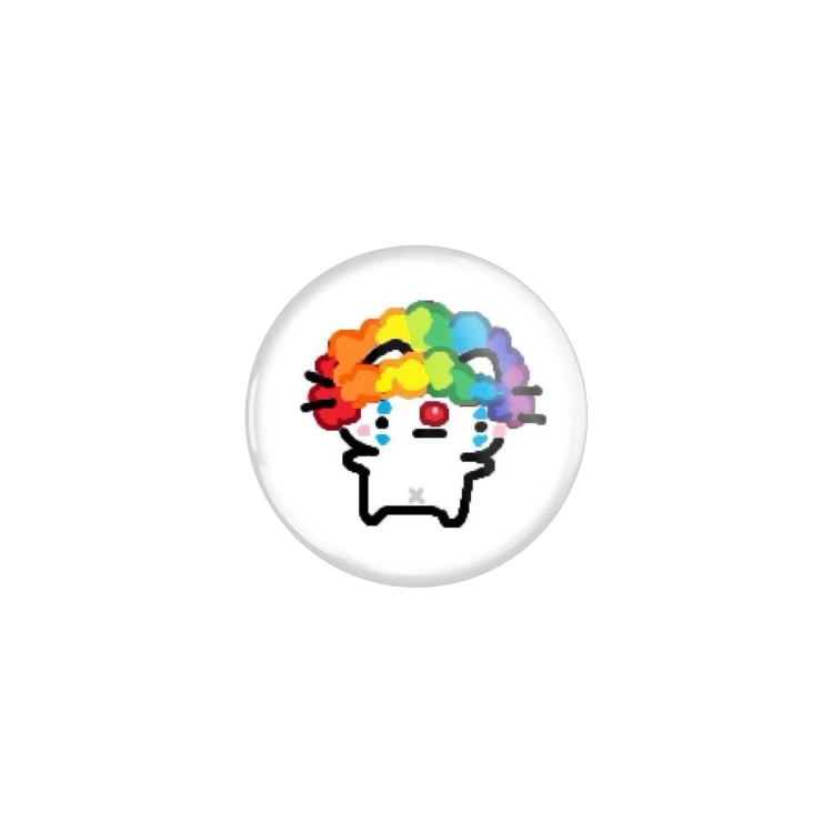 Przypinka button badzik badge Basiilleaf Bazyl Kot Clown 32mm