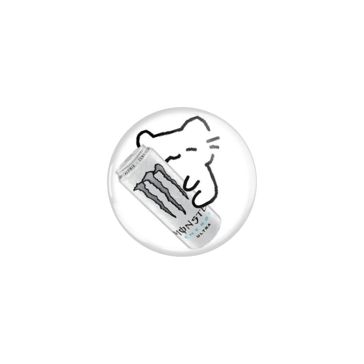 Przypinka button badzik badge Basiilleaf Bazyl Kot Monster 32mm
