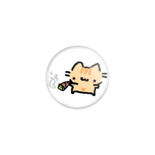 Przypinka button badzik badge Basiilleaf Bazyl Kot Palacz 32mm