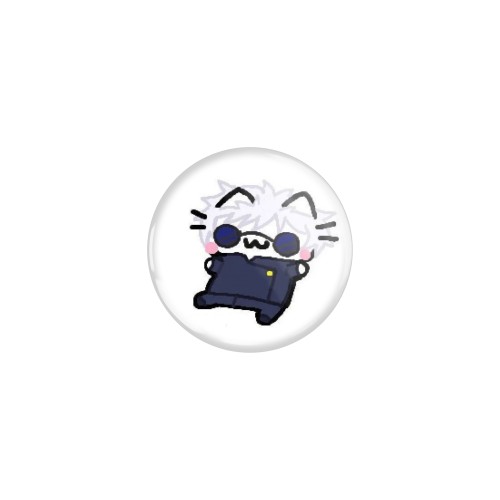 Przypinka button badzik badge Basiilleaf Bazyl Satoru Gojo Jujutsu Kaisen 32mm