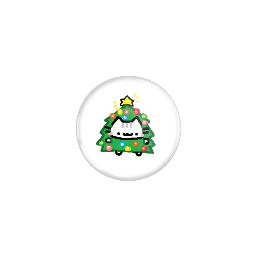 Przypinka button badzik badge Basiilleaf Bazyl Świąteczny Choinka 32mm