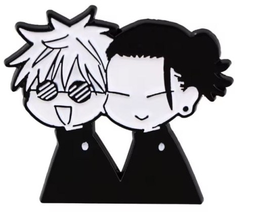 Przypinka emaliowana metalowa PIN Gojo i Geto Jujutsu Kaisen