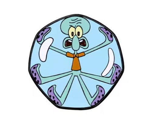 Przypinka emaliowana metalowa PIN Skalmar Obłynos SpongeBob
