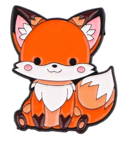 Przypinka emaliowana metalowa PIN Chibi Lisek